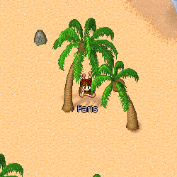 Trouvez et parlez à Faris (Coordonnées: 029-1, 100, 35) Après Ayasha et Valon allez à droite vers le nord en longeant l'étang, tournez vers l'Est Faris est sur la plage, sous un arbre au bord de l'eau.