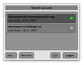 Account dialog to replace server/login dialog.